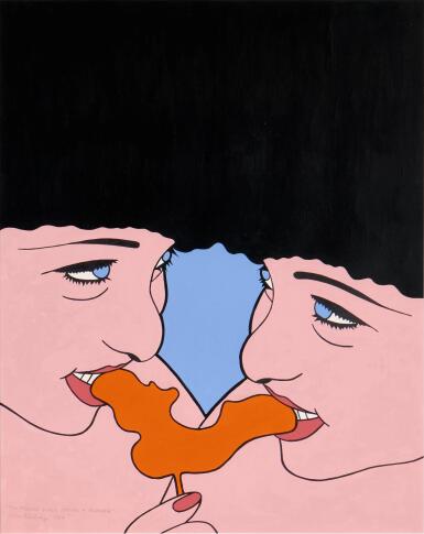 Two French Girls Eating a Flower