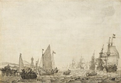 Dutch shipping under way in a moderate breeze from the anchorage off Vlieland