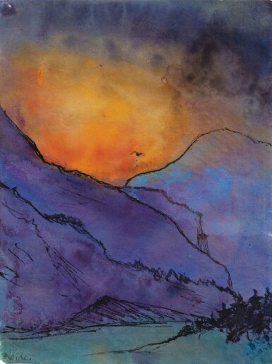 Violetten Berglandschaft