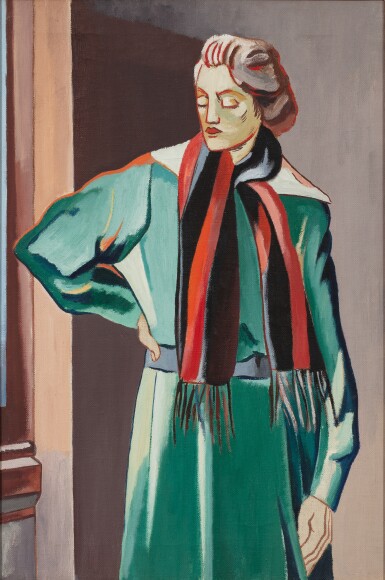Étude, Femme à l'écharpe rouge