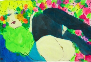 Walasse Ting 丁雄泉 | Black stockings 黑色絲襪