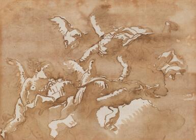 Putti frolicking in the clouds
