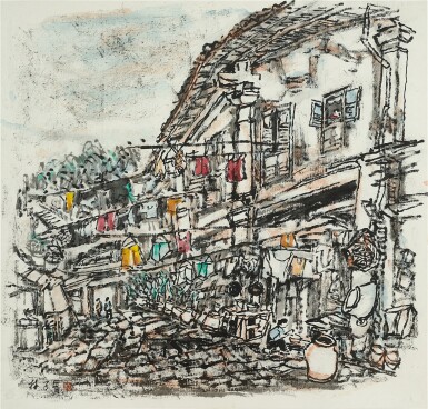 Lim Tze Peng 林子平 | Corner of Chinatown street 昔日牛車水景