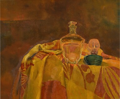 Do Quang Em | Still-life with bottle and lamp 瓶子與燈靜物