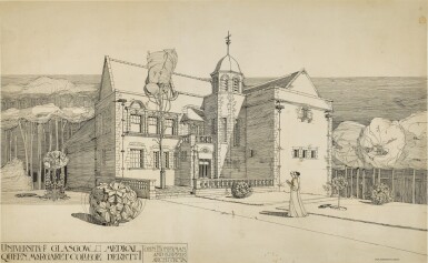 Perspective Drawing of the Anatomical School, Queen Margaret College, University of Glasgow