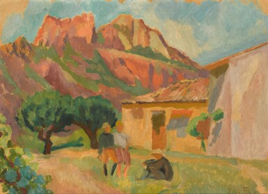Provencal Landscape with Children 