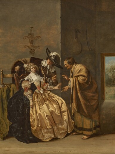Elegant couple consulting a fortune teller