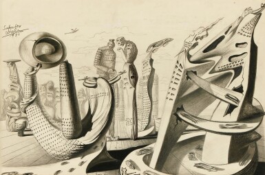 La Ville (illustration pour l'article "The American City Night-and-Day," The American Weekly)