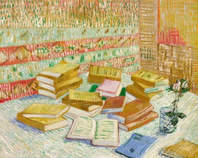 Van Gogh, Piles de romans parisiens et roses dans une verre (Romans parisiens)