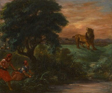 Hunters Lying in Wait for a Lion