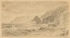 Three pencil drawings of coastal scenes