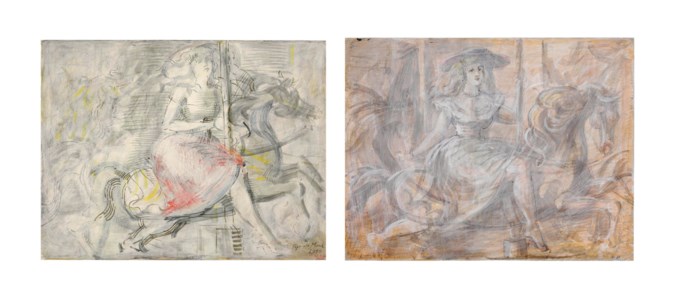 Untitled (Study of a Young Girl on a Carousel): A Double-Sided Work