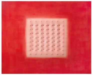 Enrico Castellani, Untitled (Superficie bianca e rosa)