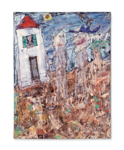 Jean Dubuffet, Visiteur au chapeau bleu (Visitor with Blue Hat)