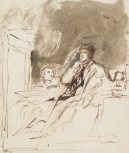Illustration for Sir Walter Scott's 'Peveril of the Peak': Peveril and the Dwarf