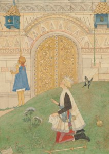 Sylvia's Travels: She was so occupied with the gates that she failed to notice someone kneeling a little way off on the grass