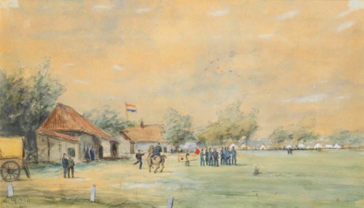 A military practise at Waalsdorp, The Hague