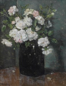 Roosjes; roses in a jar