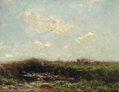 Cows in a polder landscape