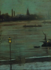 Thames nocturne: Battersea Reach from Cheyne Walk
