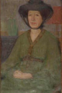 Untitled (Portrait of a seated woman in a green dress)