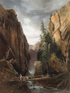Crossing a mountain river