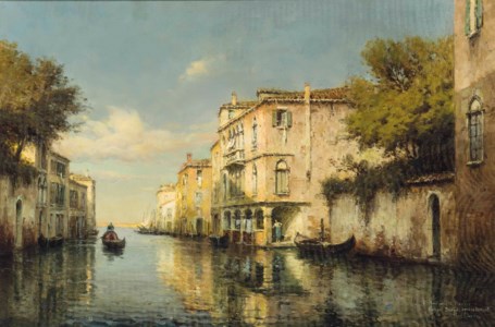 A Gondolier on a Venetian backwater