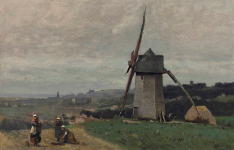 Jean-Baptiste-Camille Corot, Étretat - un moulin à vent