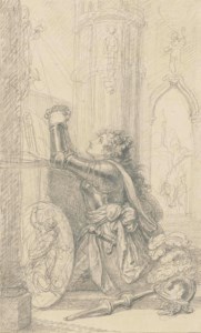 Study of St Joan of Arc at prayer