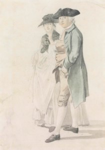 Portrait study of George Alexander Stevens (1710-80) and Mrs Paul Sandby (1736-1797)