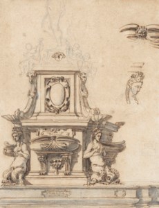 Study of the Fountain of Neptune, Bologna and subsidiary studies of the ornaments