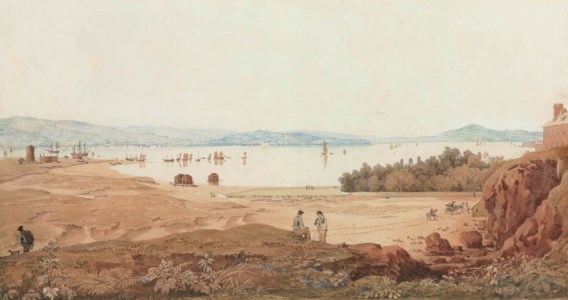 A panoramic view towards Star Cross and Powderham from near the Globe Inn, Exmouth