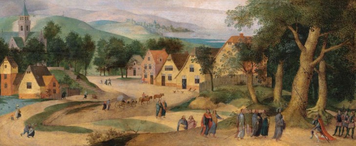 A village landscape with Christ and the Centurion