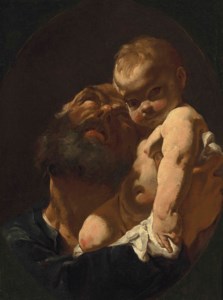 Saint Joseph and the Christ Child, in a feigned oval