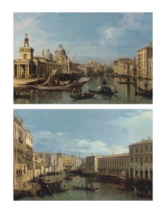 Bernardo Bellotto, Venice: The Entrance to the Grand Canal; and The Grand Canal from the Ca' da Mosto to the Fabbriche Nuove, with the Rialto Bridge