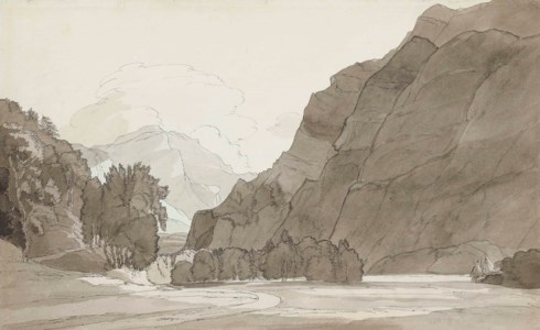 View of the mountains between Wesen and Glaris, Switzerland