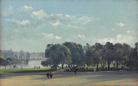View in a park on a summer's day, possibly St. James's Park, London