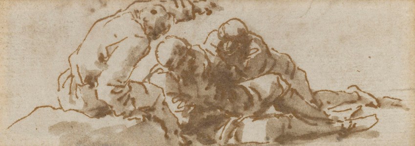 Three men in a landscape