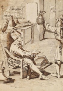 Portrait of Baron Philipp von Stosch (1691-1757) in his study with a servant holding a flask