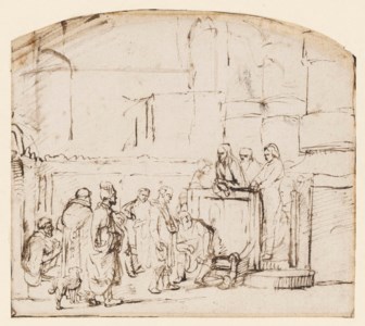 The interior of a synagogue