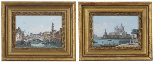 THE RIALTO BRIDGE, VENICE; AND SANTA MARIA DELLA SALUTE, VENICE