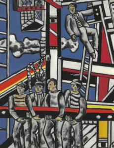Fernand Léger, Etude pour Les constructeurs, fond bleu