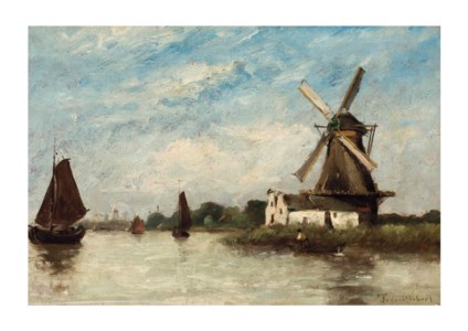 Moulin au bord du canal, Hollande