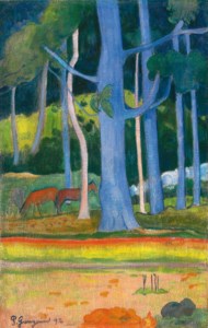 Paul Gauguin, Paysage aux troncs bleus