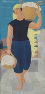 Woman in a Mediterranean landscape