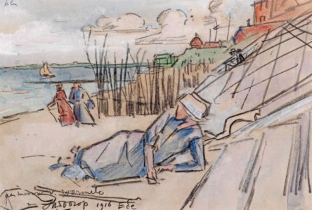 A woman on the beach