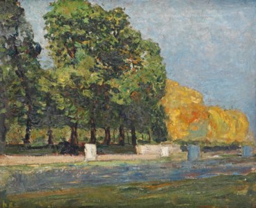 Landscape with trees and water