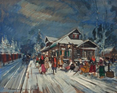 A village in winter