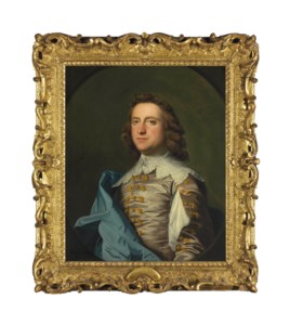 Portrait of John Armytage Esq., half-length, in Van Dyck costume, in a feigned oval