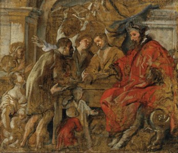 Saint Ives receiving supplicants